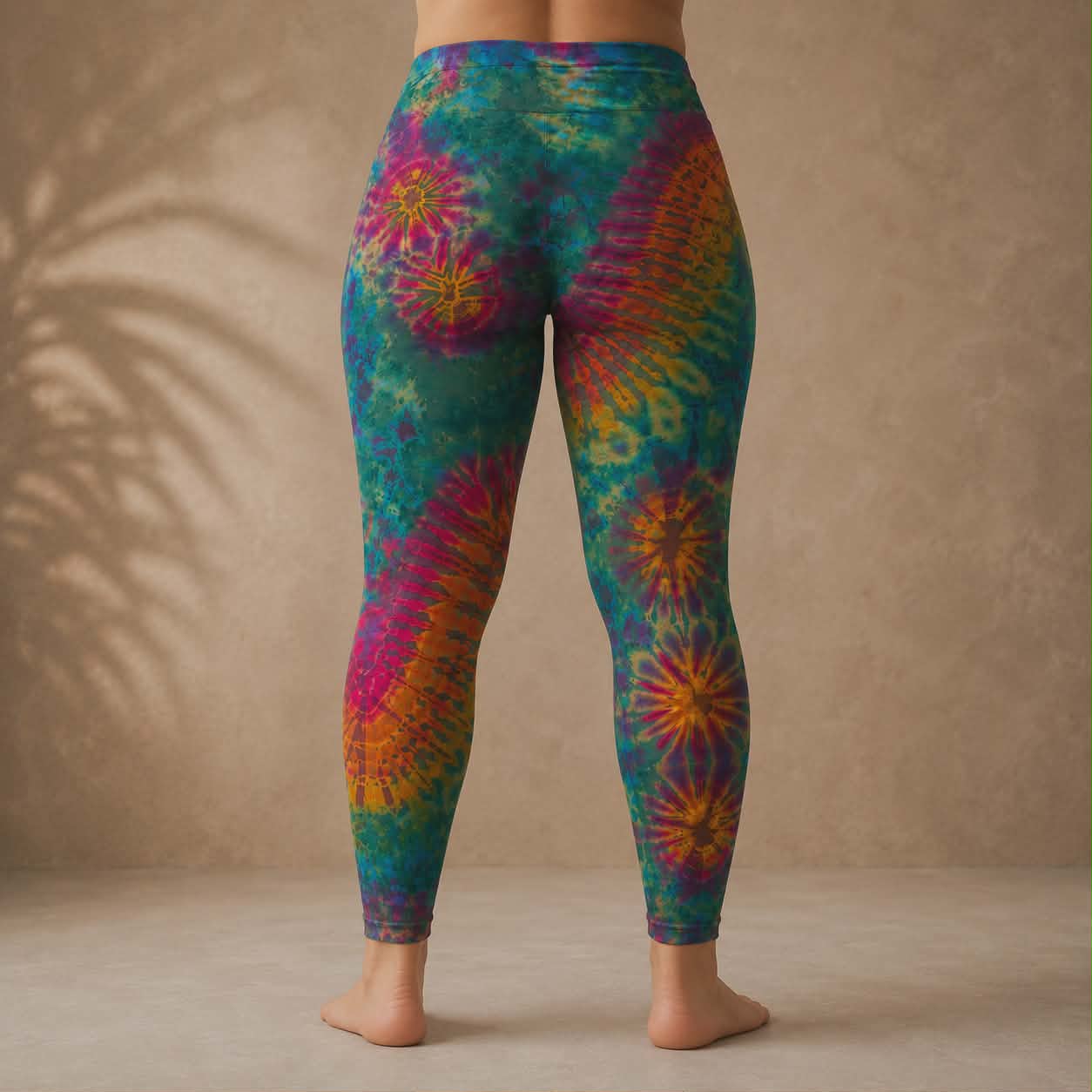 Tie Dye Leggings - Green, Pink, Orange & Yellow