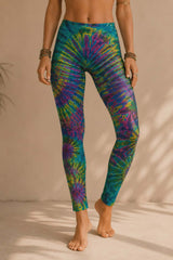 Tie Dye Leggings - Turquoise, Pink, Green & Yellow