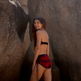 Red & Blue Tie Dye Hot Pants | Boho Festival Summer Shorts