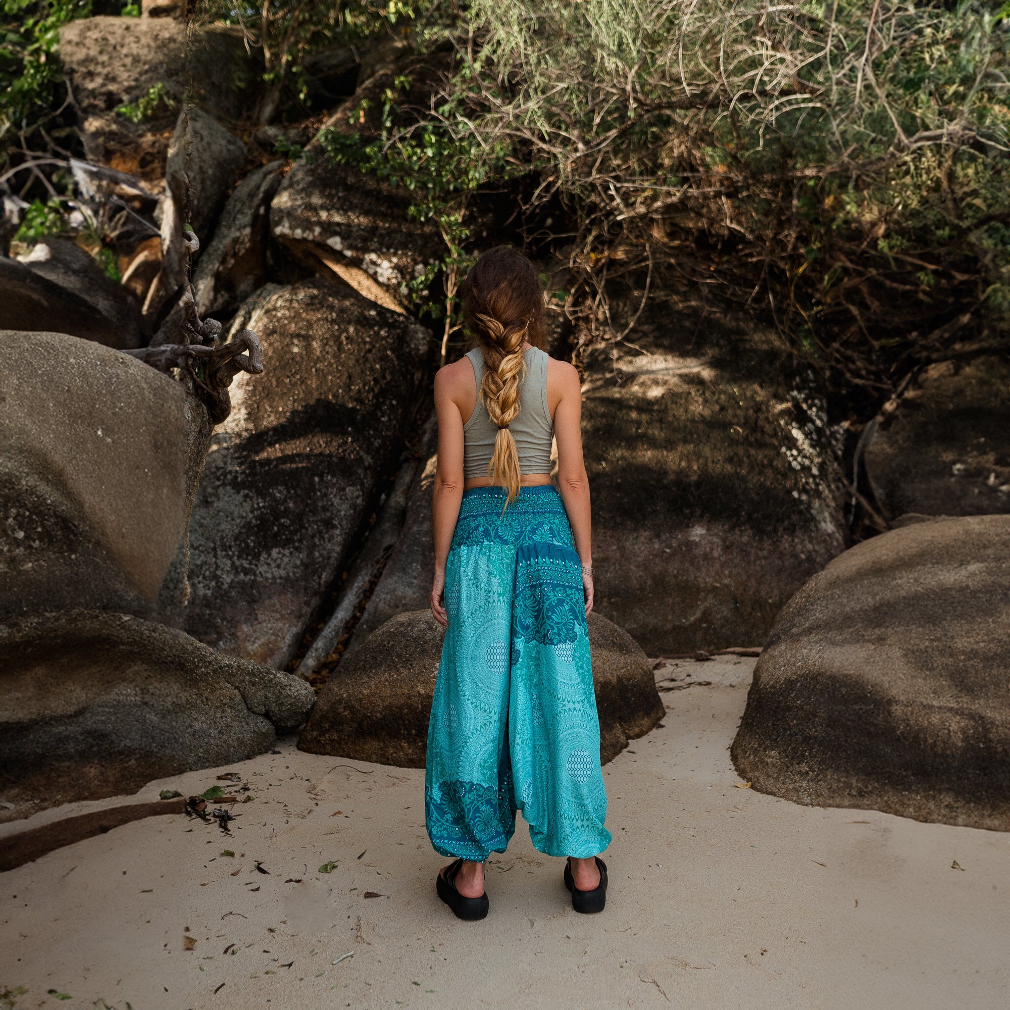 Harem Pants - Cute Mandala - Turquoise