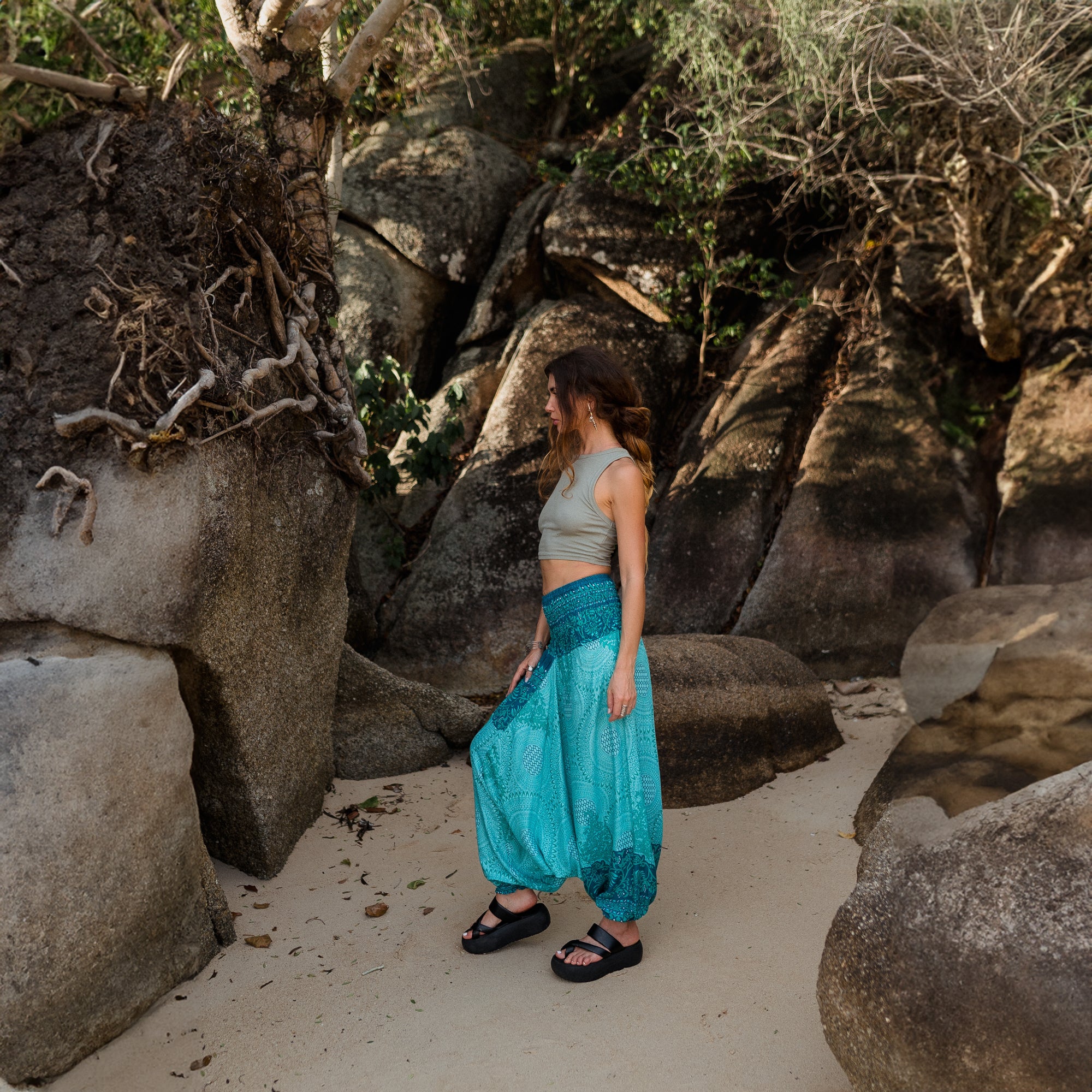 Harem Pants - Cute Mandala - Turquoise