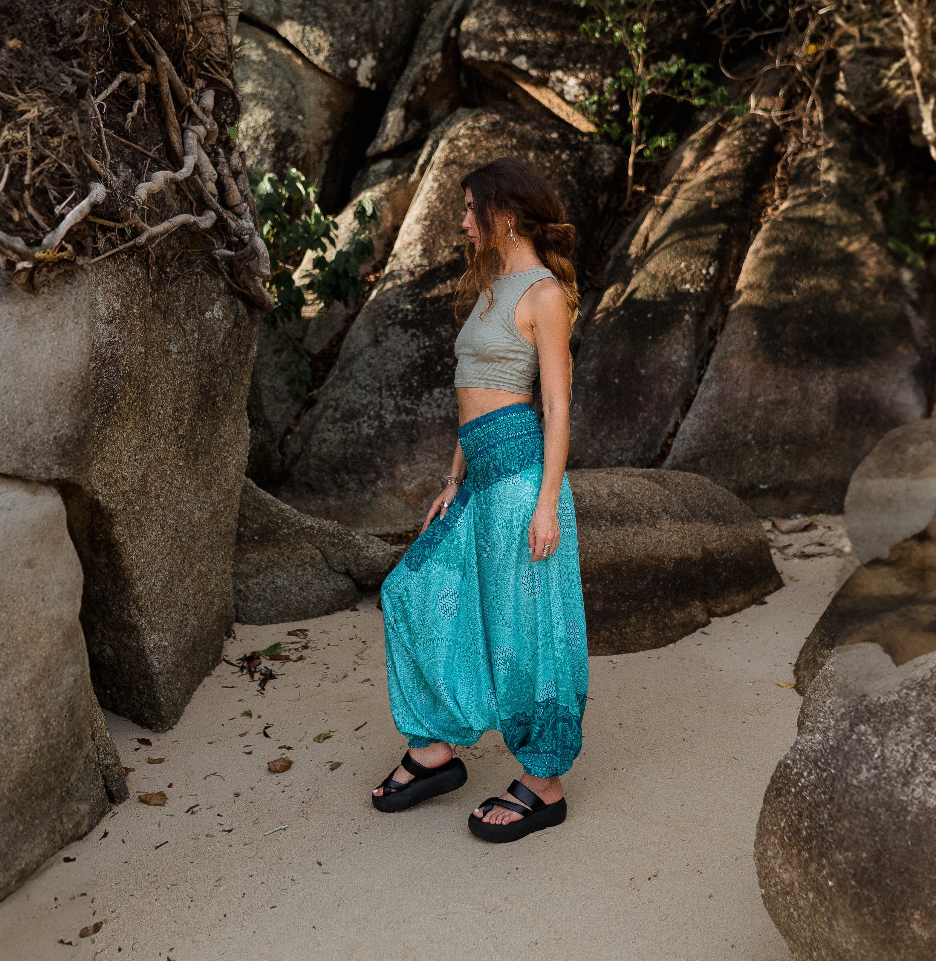 Harem Pants - Cute Mandala - Turquoise