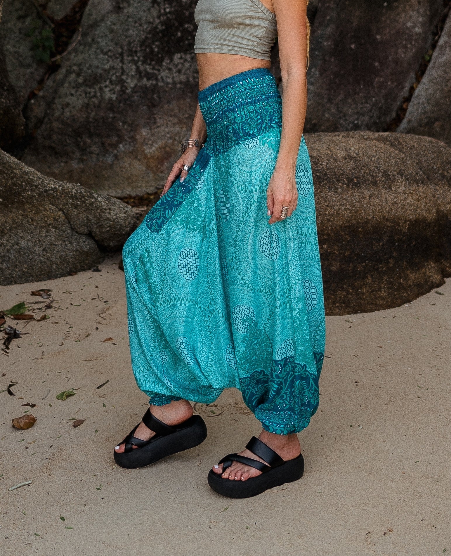 Harem Pants - Cute Mandala - Turquoise