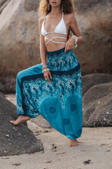 Harem Pants - Mandala Print - Blue