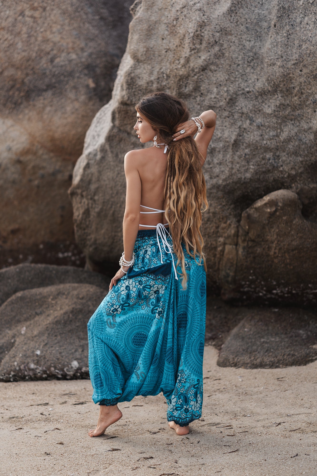 Harem Pants - Mandala Print - Turquoise