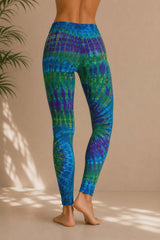 Tie Dye Leggings - Turquoise, Pink & Green