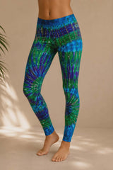 Tie Dye Leggings - Turquoise, Pink & Green