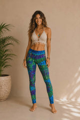 Tie Dye Leggings - Turquoise, Pink & Green