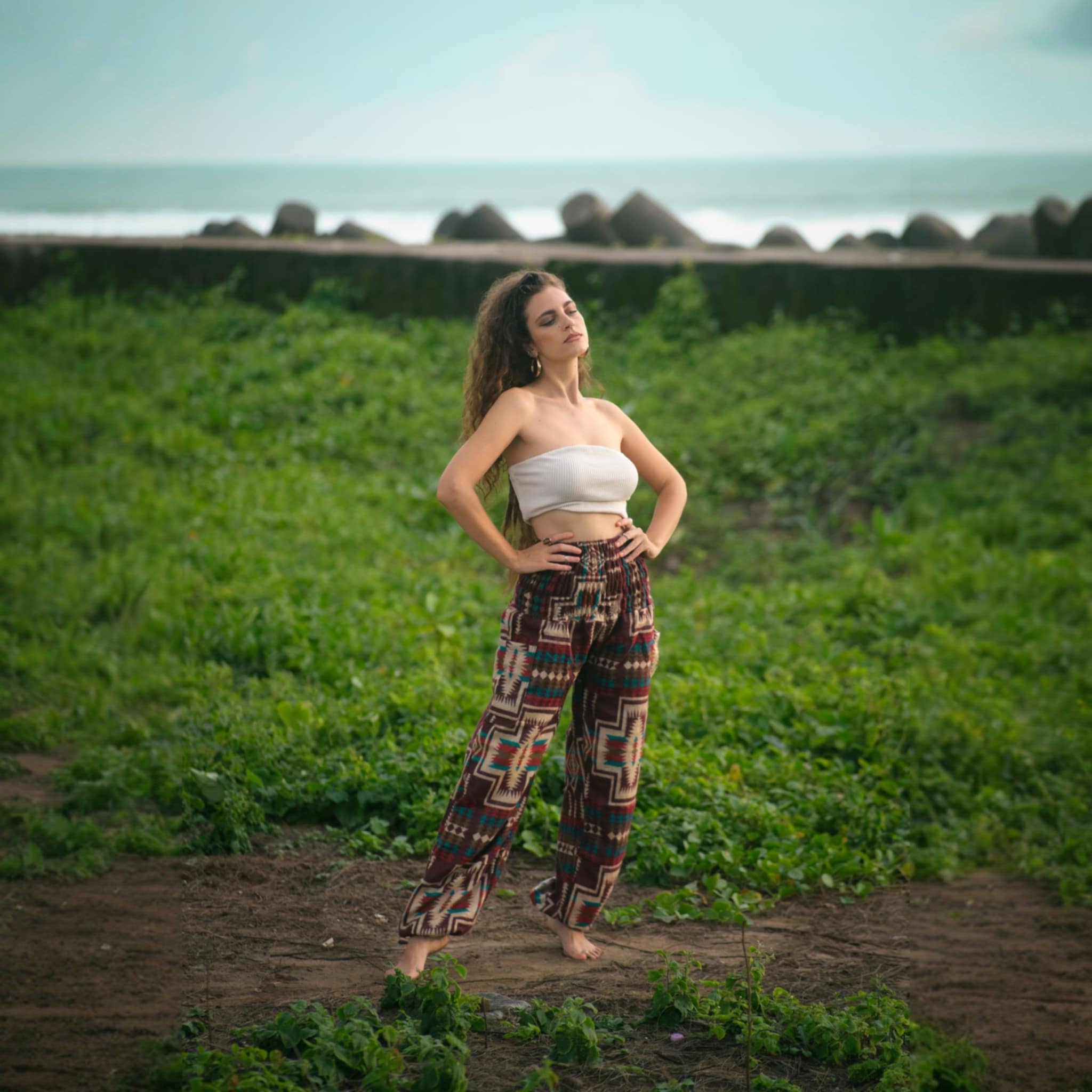 Warm Blanket Trousers - Aztec - Maroon