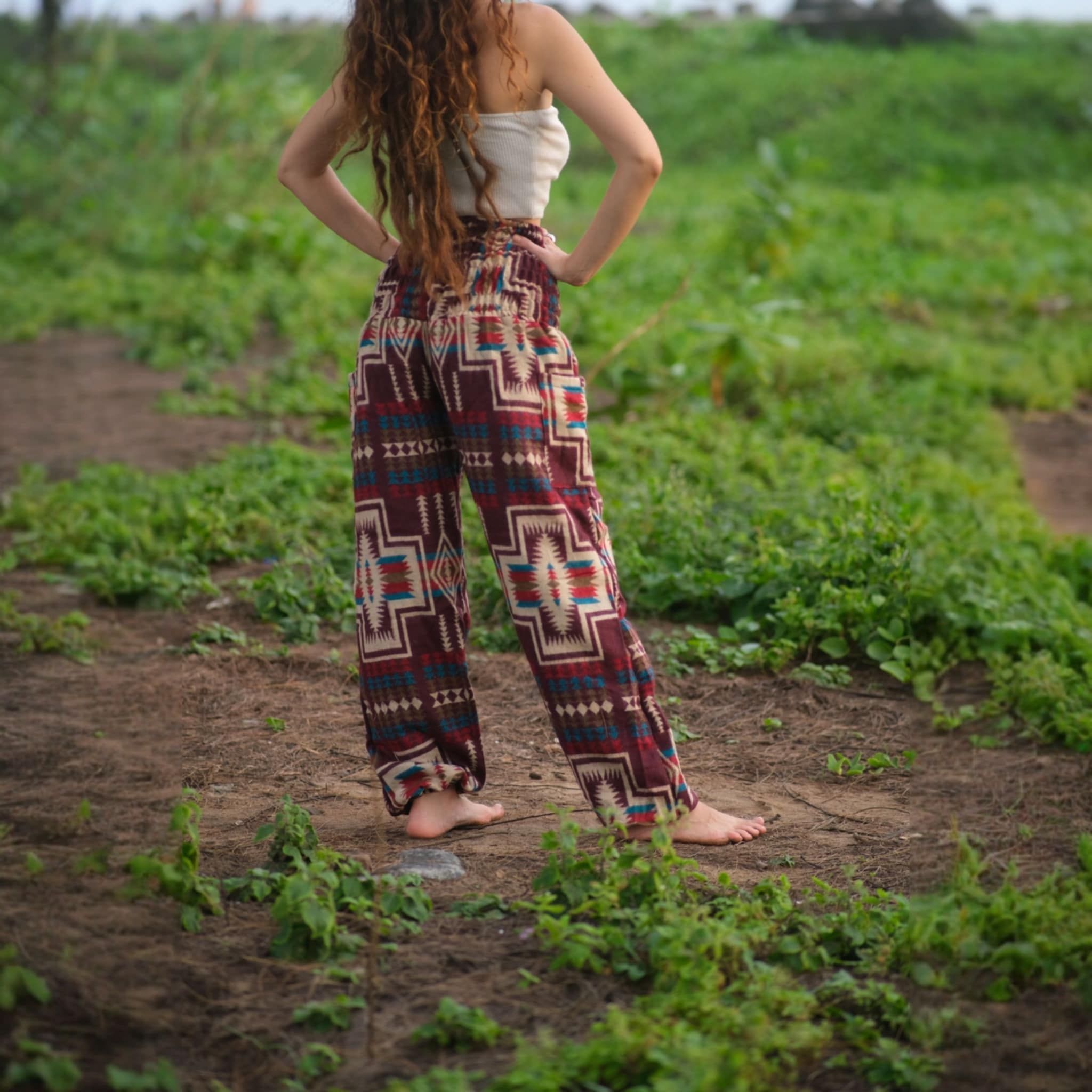 Warm Blanket Trousers - Aztec - Maroon