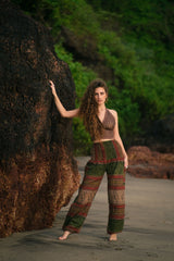 Warm Blanket Trousers - Love Hearts - Green