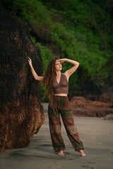 Warm Blanket Trousers - Love Hearts - Green