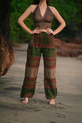 Warm Blanket Trousers - Love Hearts - Green