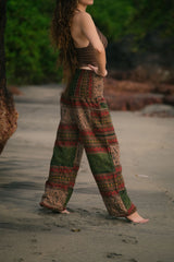 Warm Blanket Trousers - Love Hearts - Green