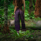 Elephant Print Warm Harem Blanket Pants with Pockets - Purple