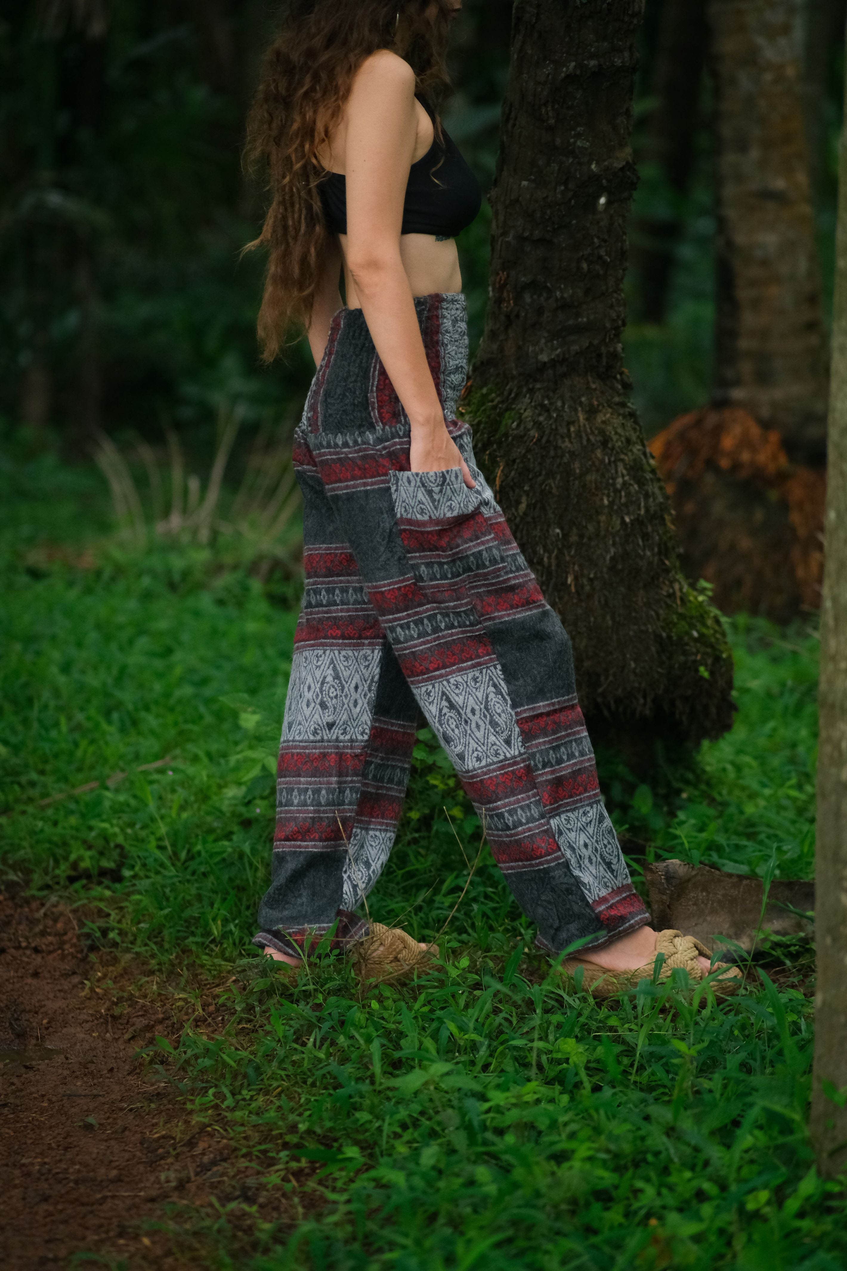 Warm Blanket Trousers - Love Hearts - Grey