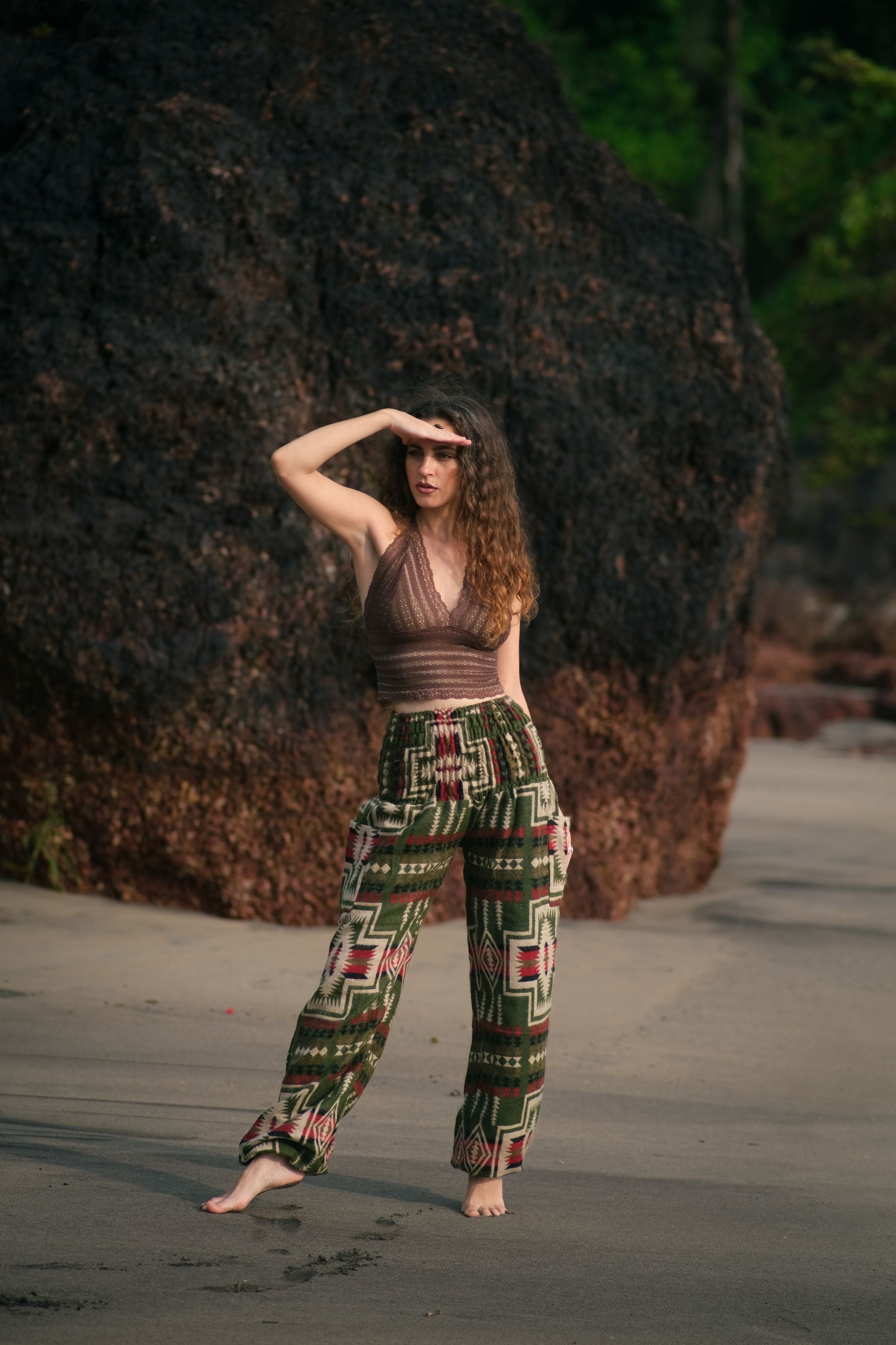 Warm Blanket Trousers - Aztec - Green