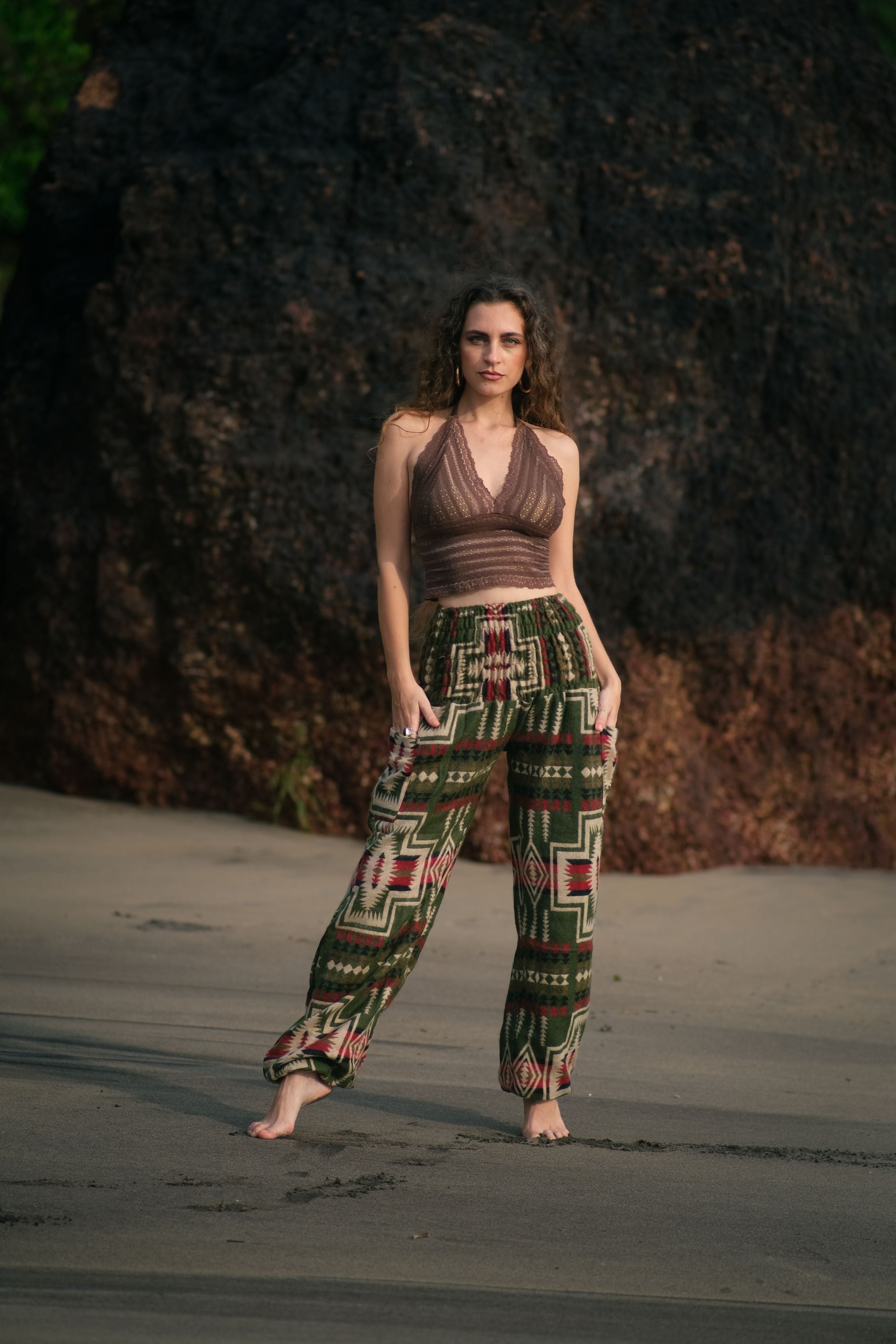 Warm Blanket Trousers - Aztec - Green