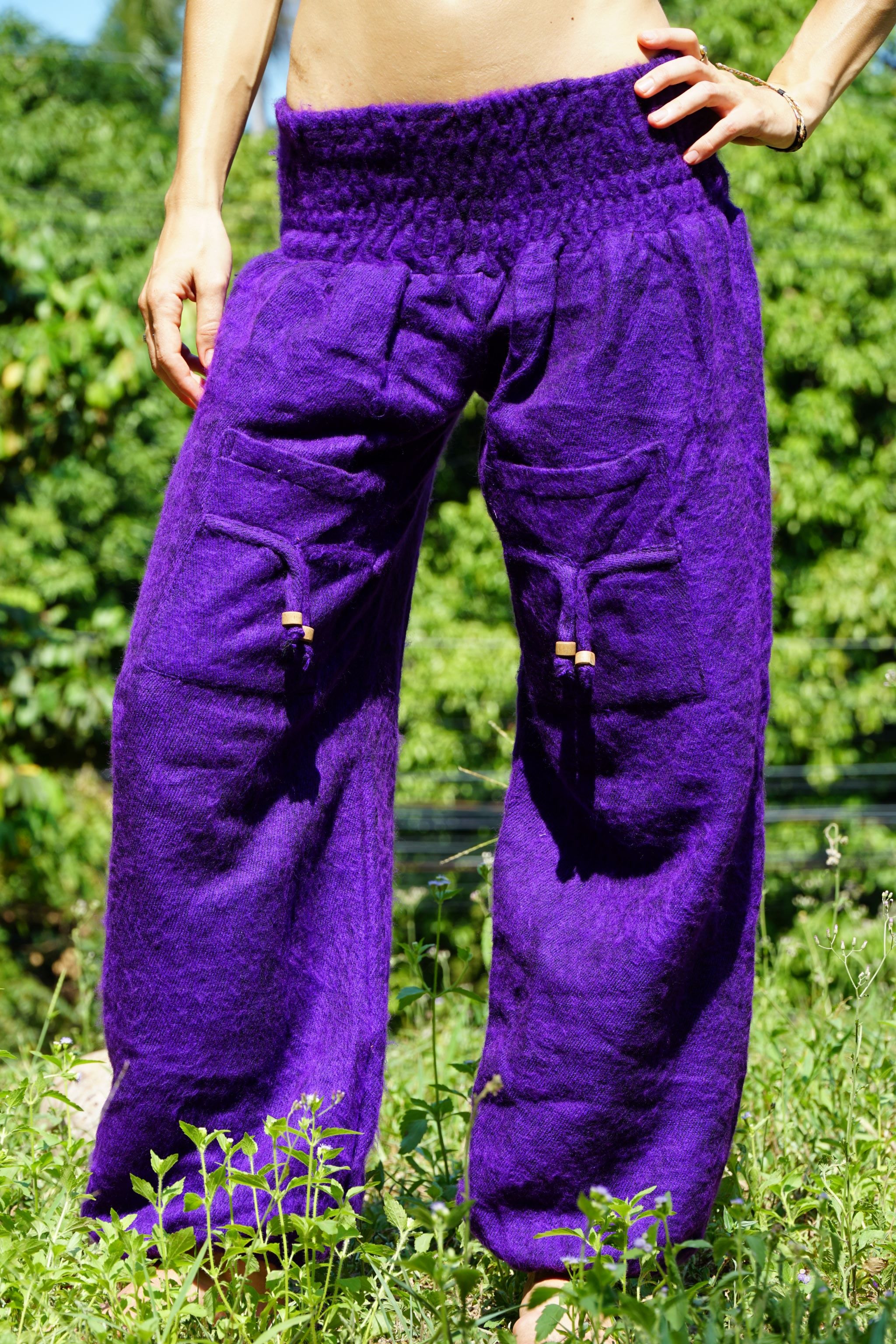 Warm High Crotch Harem Pants - Cashmilon - Purple