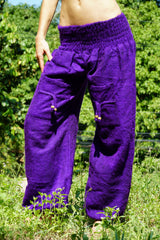 Warm High Crotch Harem Pants - Cashmilon - Purple
