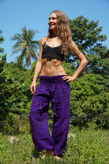 Warm High Crotch Harem Pants - Cashmilon - Purple