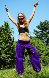 Warm High Crotch Harem Pants - Cashmilon - Purple