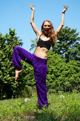 Warm High Crotch Harem Pants - Cashmilon - Purple