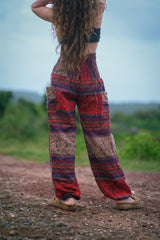 Warm Blanket Trousers - Love Hearts - Red/Beige