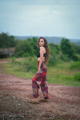 Warm Blanket Trousers - Love Hearts - Red/Beige