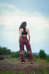 Warm Blanket Trousers - Love Hearts - Red/Beige