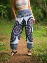 High Cut Harem Pants - White Mandala - Various Colours