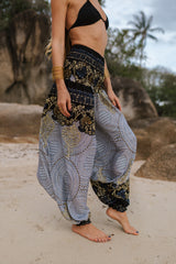 Harem Pants - Paisley Mandala - White