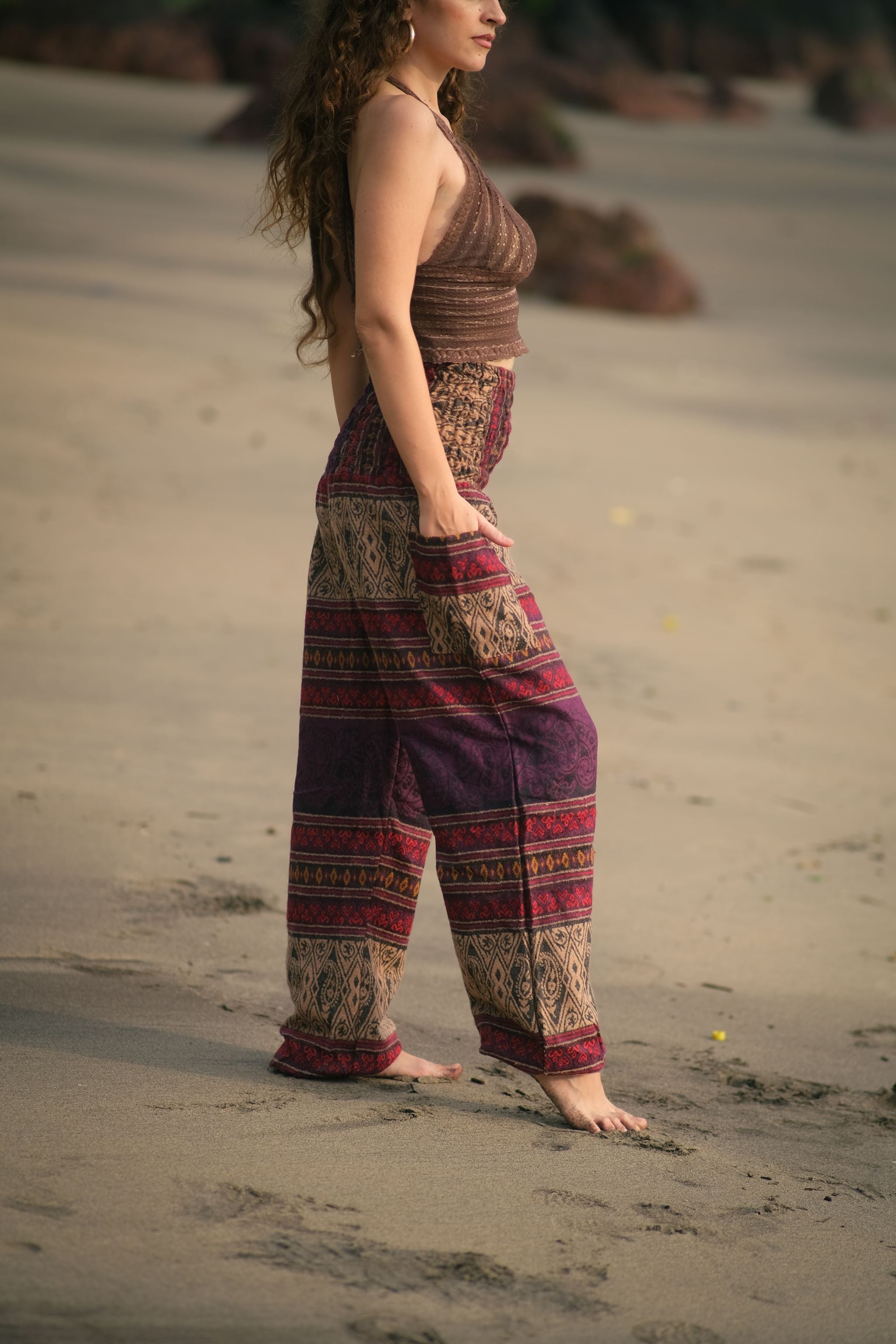 Warm Blanket Trousers - Love Hearts - Purple