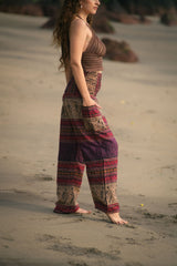 Warm Blanket Trousers - Love Hearts - Purple