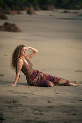 Warm Blanket Trousers - Love Hearts - Purple