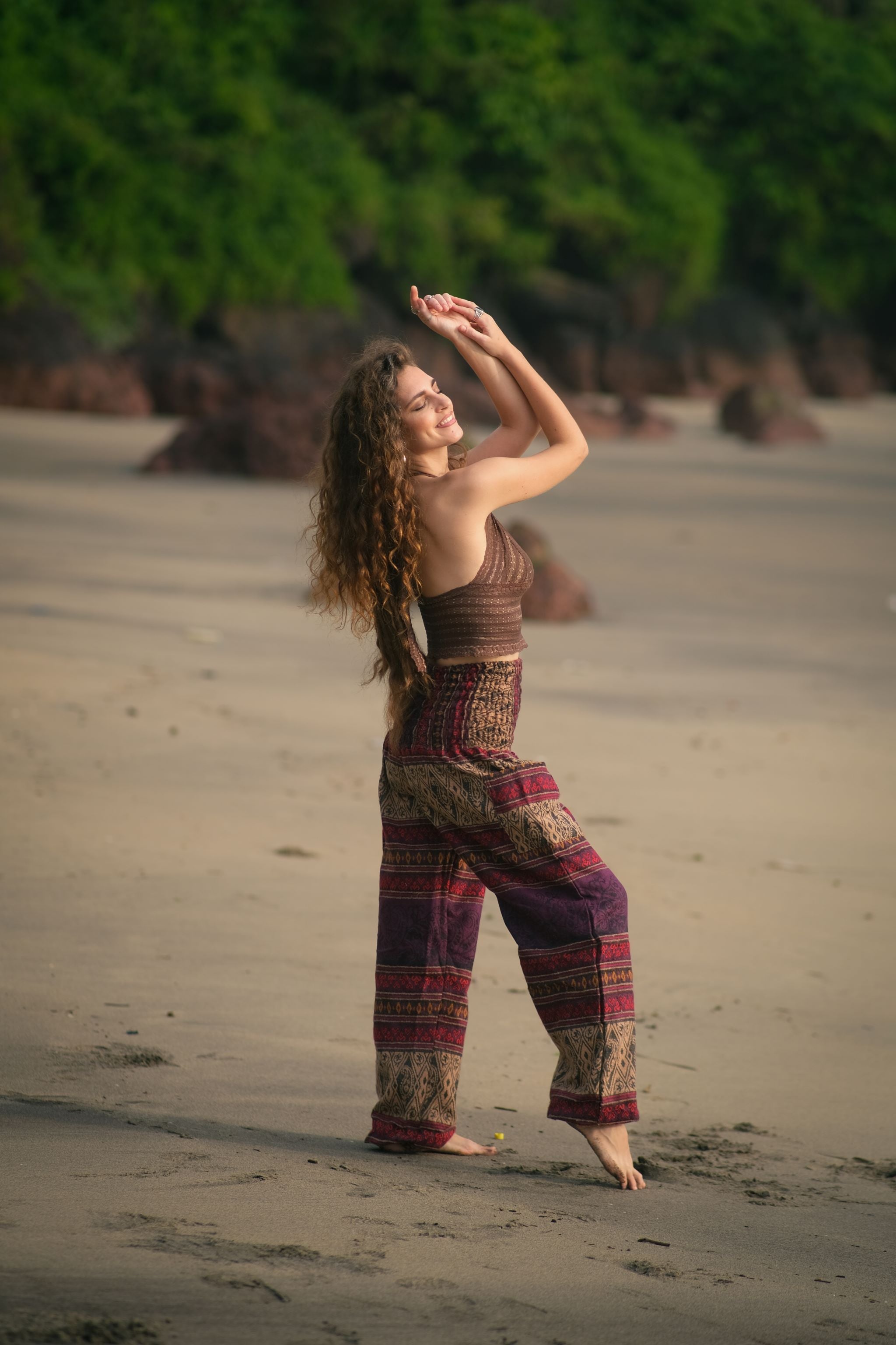 Warm Blanket Trousers - Love Hearts - Purple