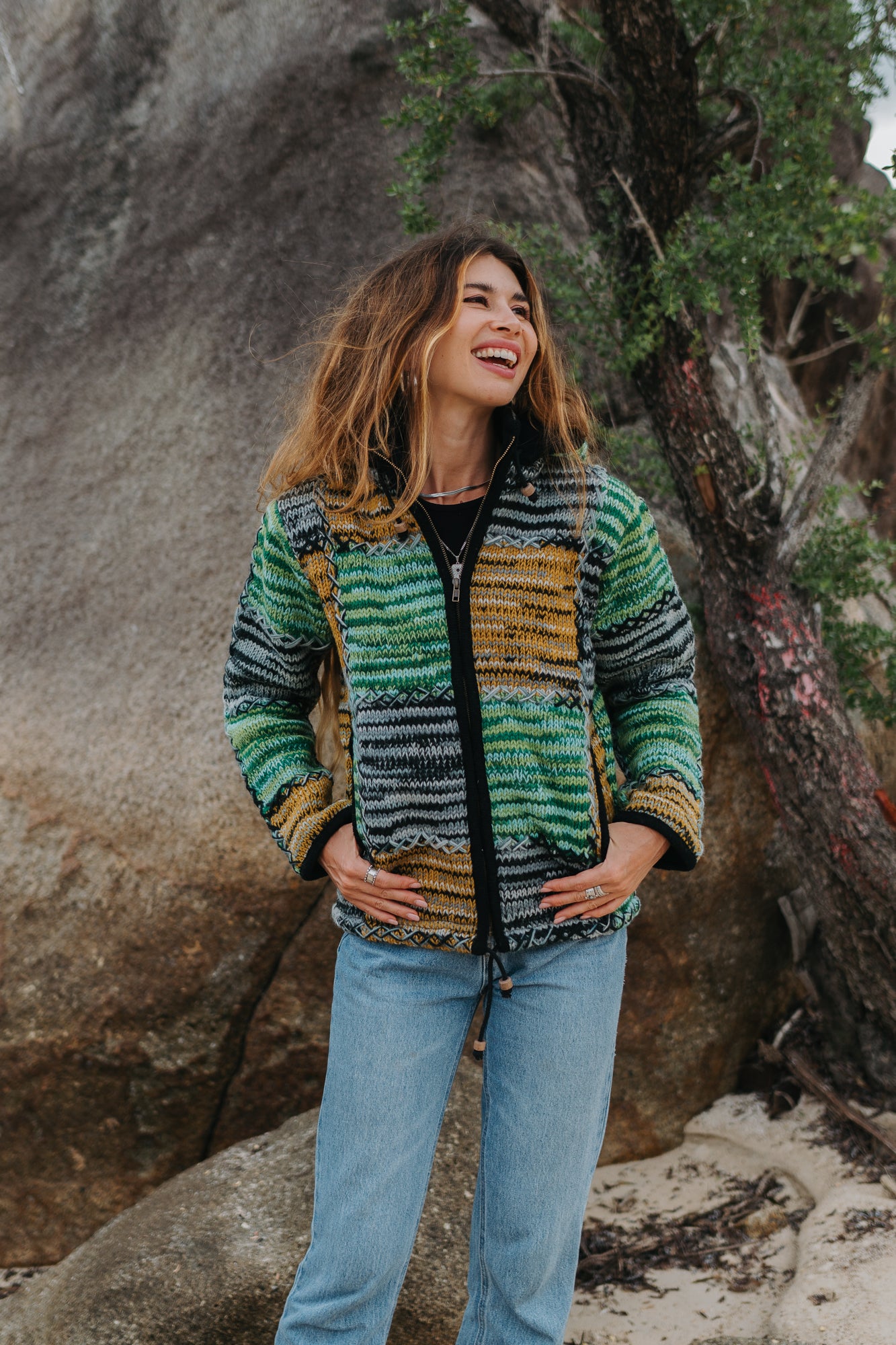 Wool Jacket - Green & Grey