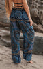 High Crotch Harem Pants - New Mandala Print - Blue
