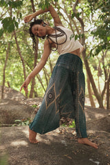 Harem pants – Diamond Peacock Feather – Teal