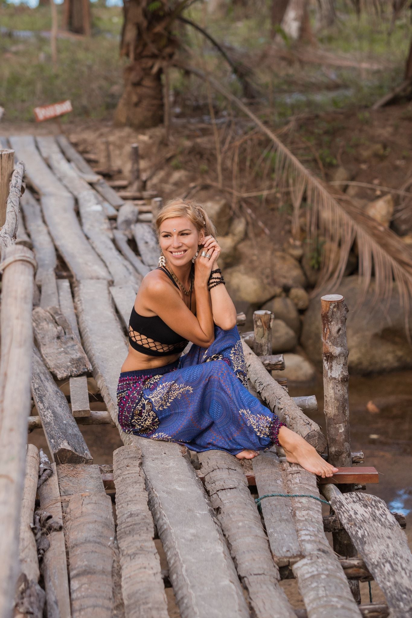 Harem Pants - Paisley Mandala - Blue