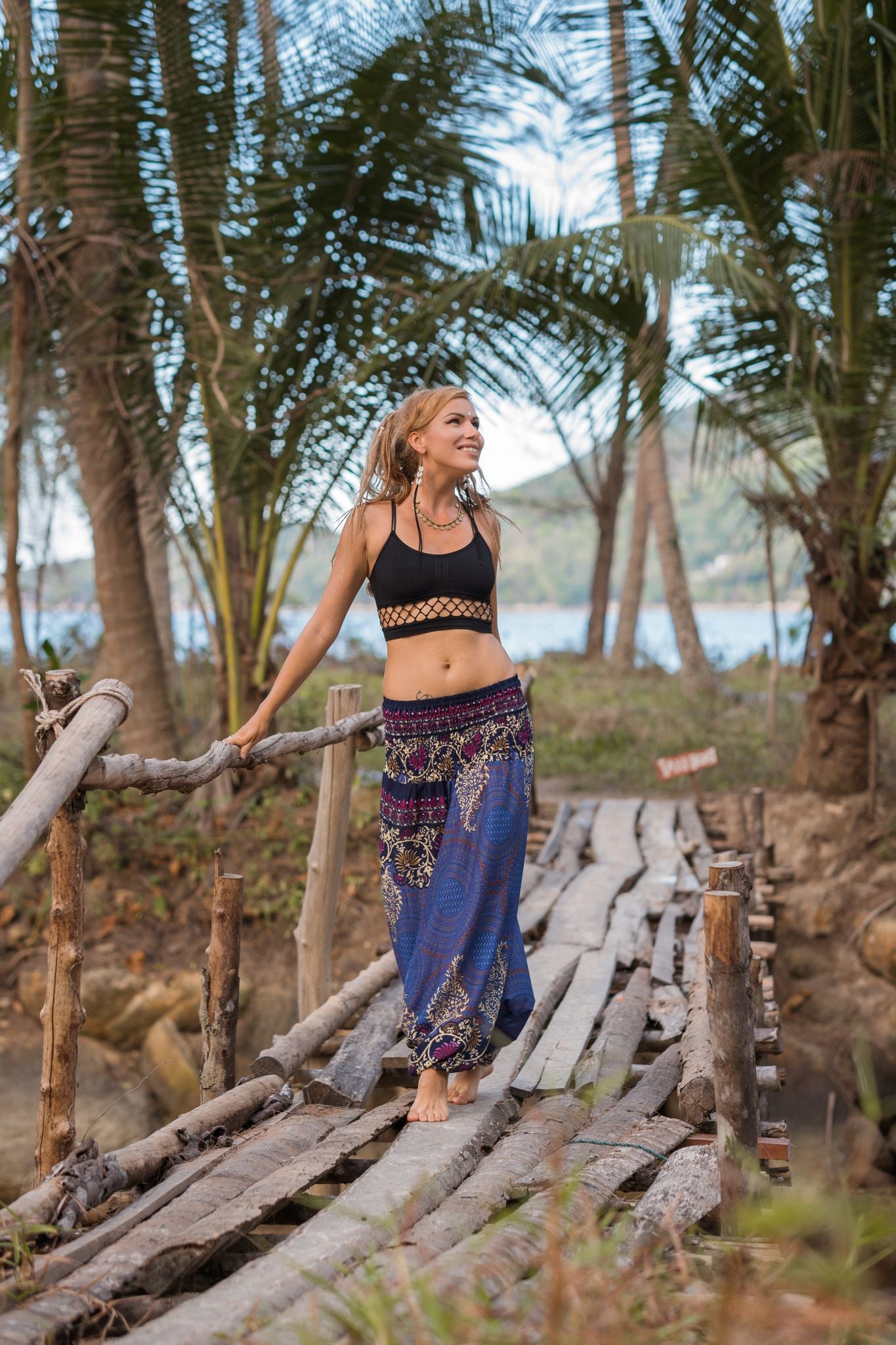 Harem Pants - Paisley Mandala - Blue