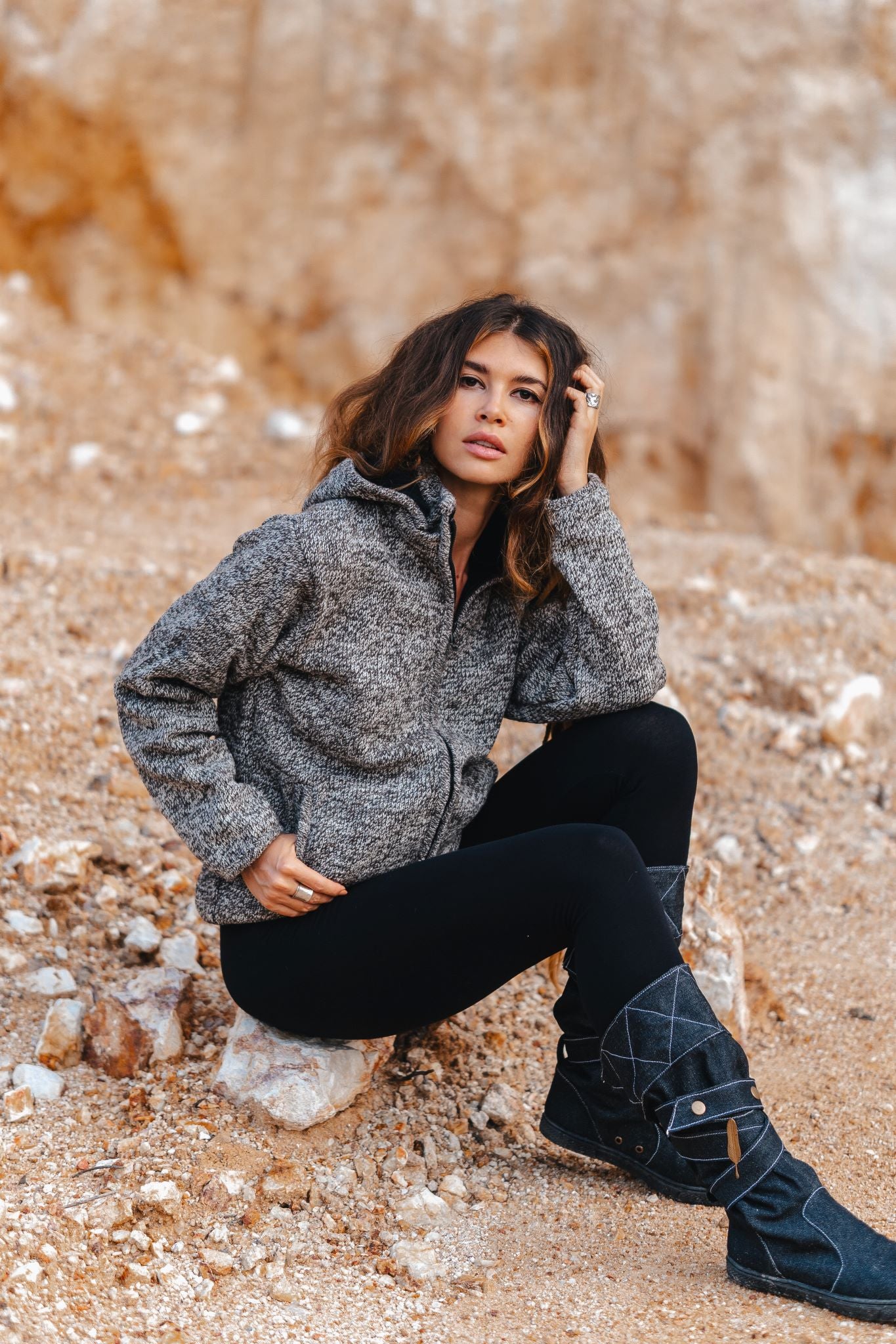 Wool Jacket - Marl - Brown