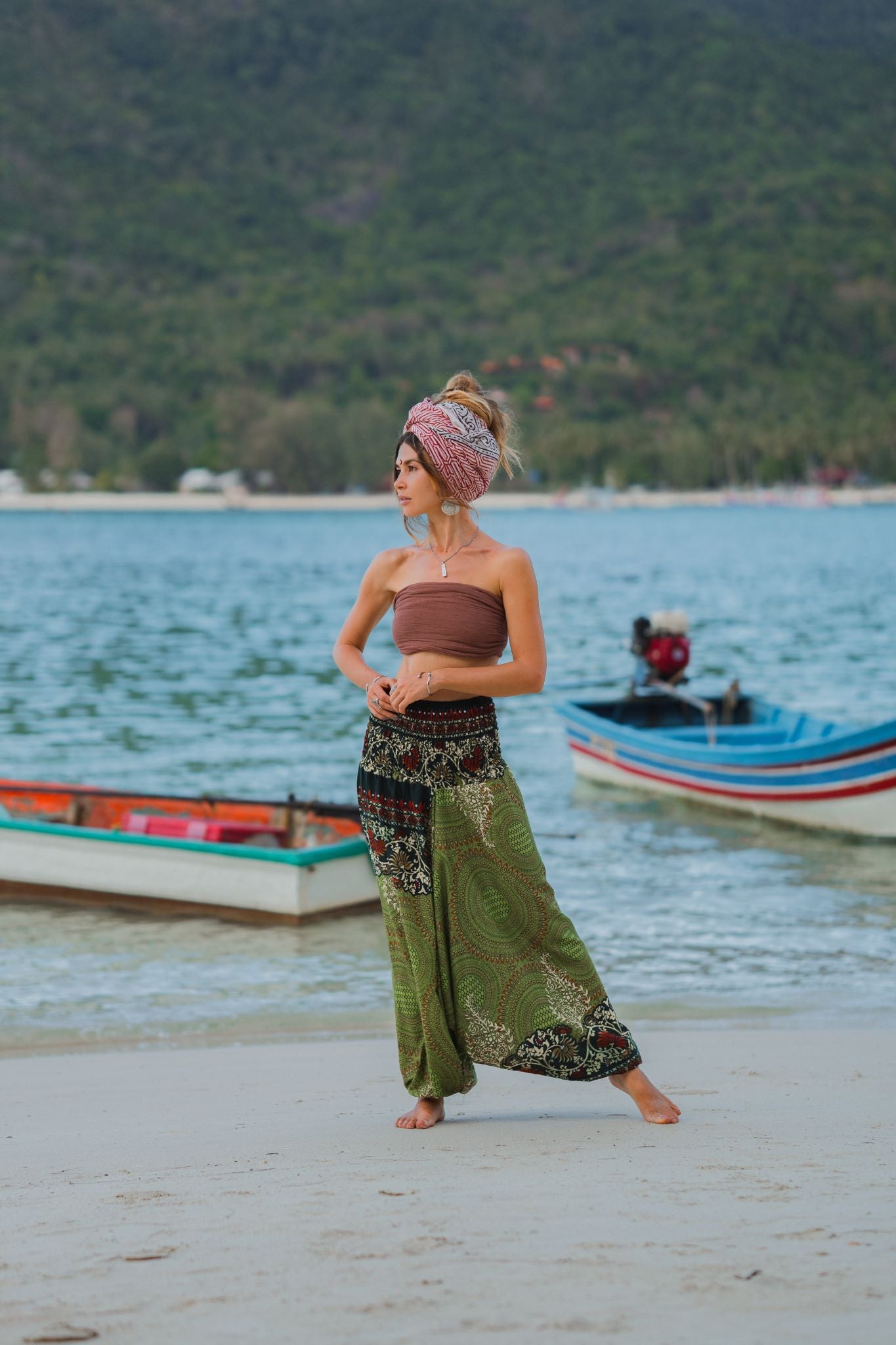 Harem Pants - Paisley Mandala - Green