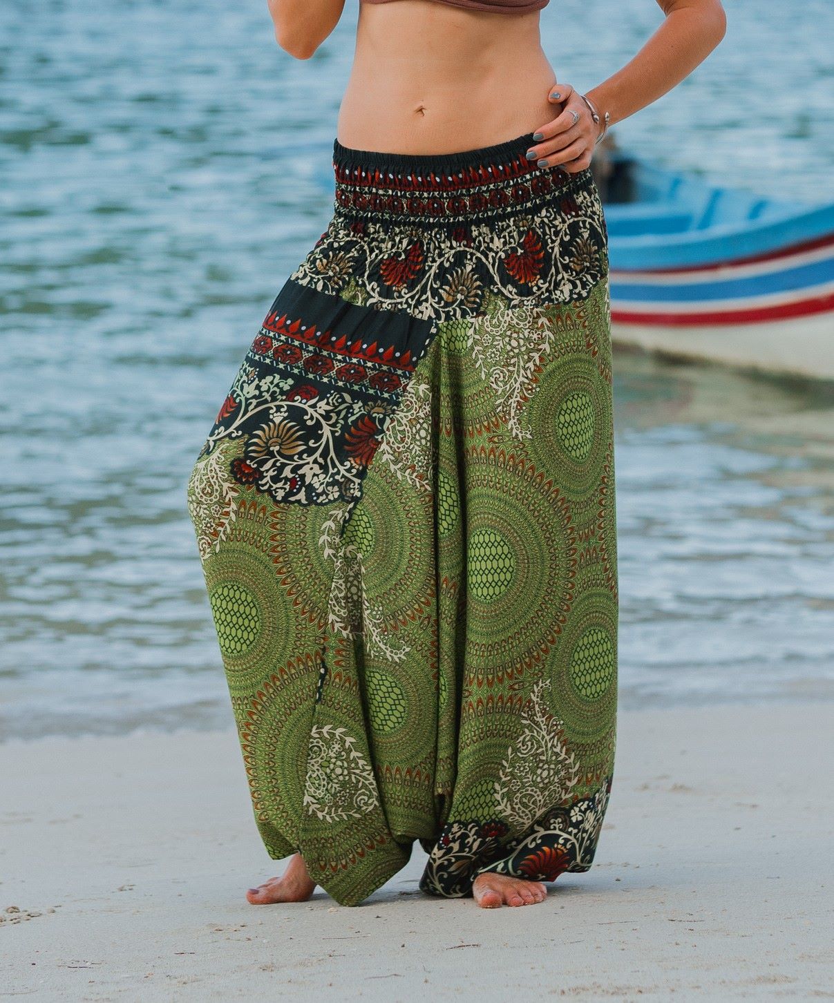 Harem Pants - Paisley Mandala - Green