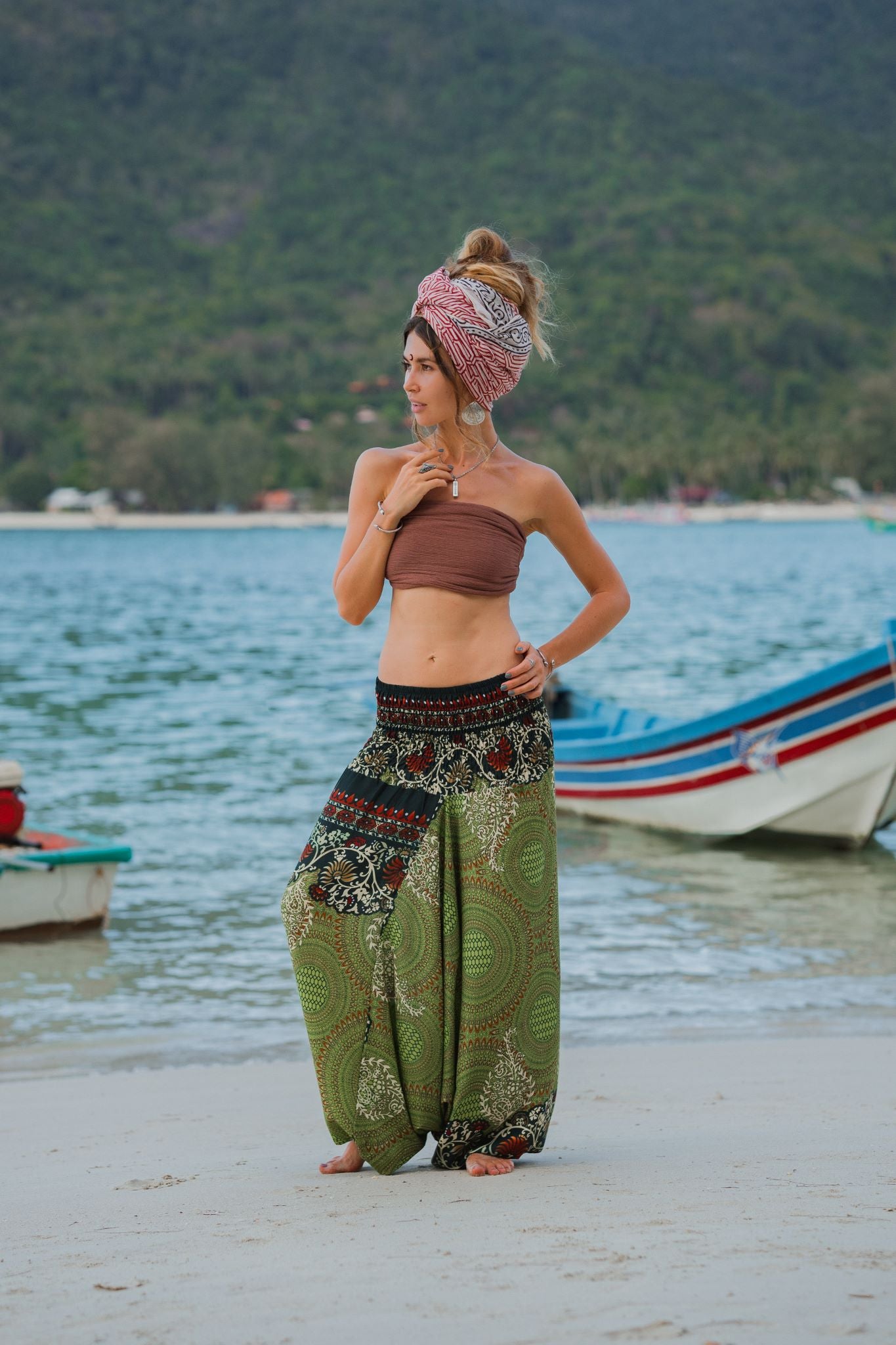 Harem Pants - Paisley Mandala - Green