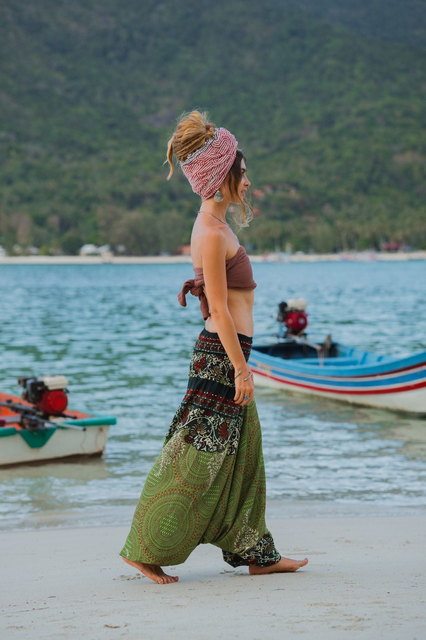 Harem Pants - Paisley Mandala - Green