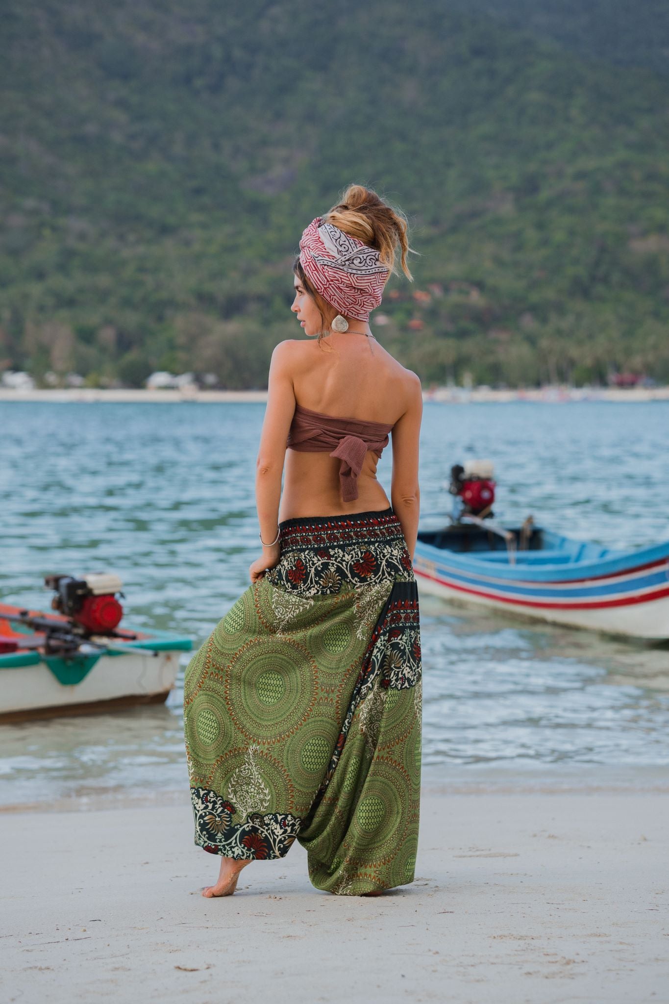 Harem Pants - Paisley Mandala - Green