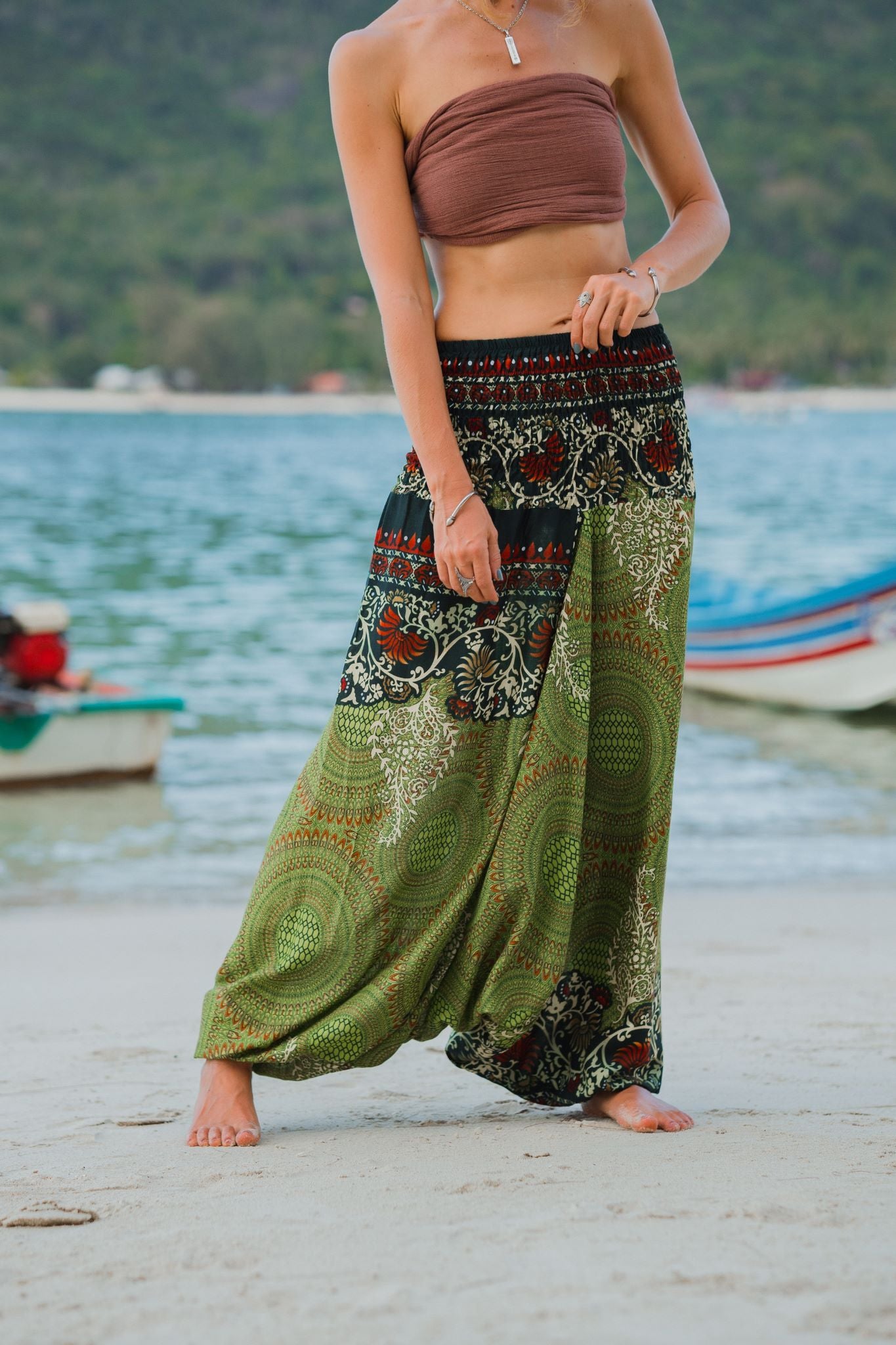Harem Pants - Paisley Mandala - Green