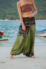 Harem Pants - Paisley Mandala - Green