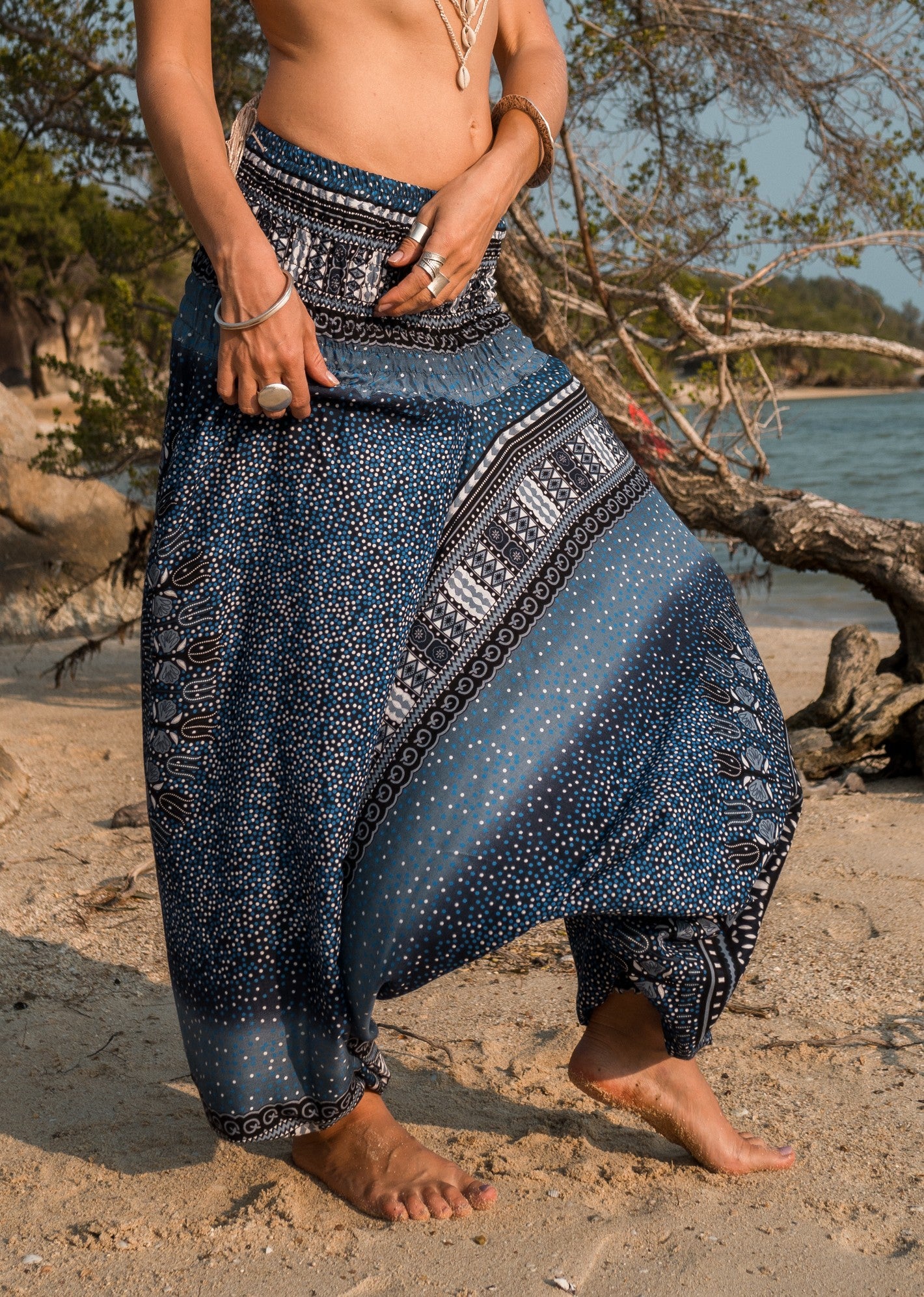 Harem pants – Chakra Pattern – Grey & Blue